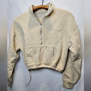 SET ACTIVE cropped quarter zip pullover sweater hoodie